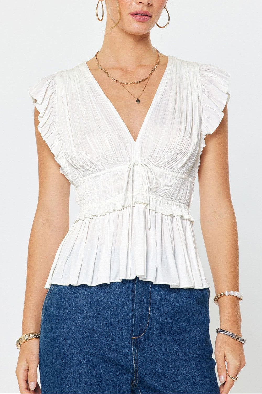 【ご購入者さま専用】HEVE Ripple Peplum Blouse Vera Peplum Blouse – Nati Boutique