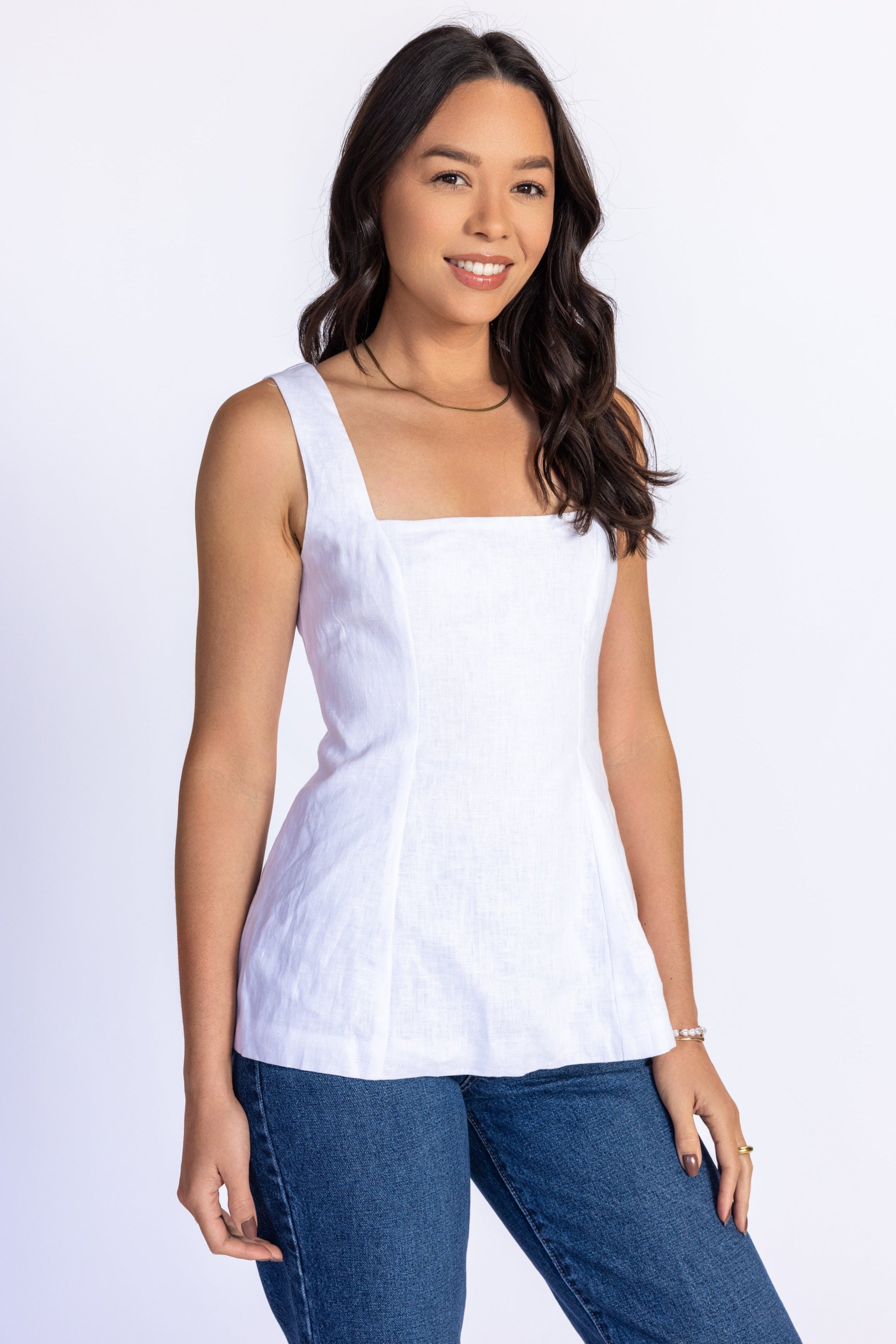 トップス marno Maya tops / White Maya Double Lined Long Sleeve Top - White | Fashion Nova