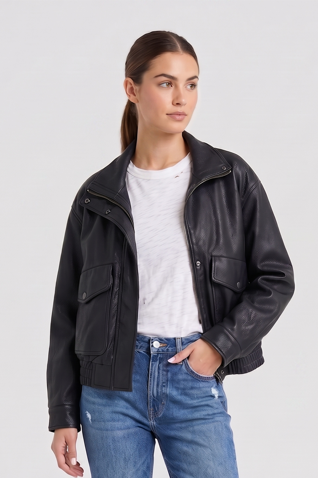 Vegan Leather Jacket – Nati Boutique