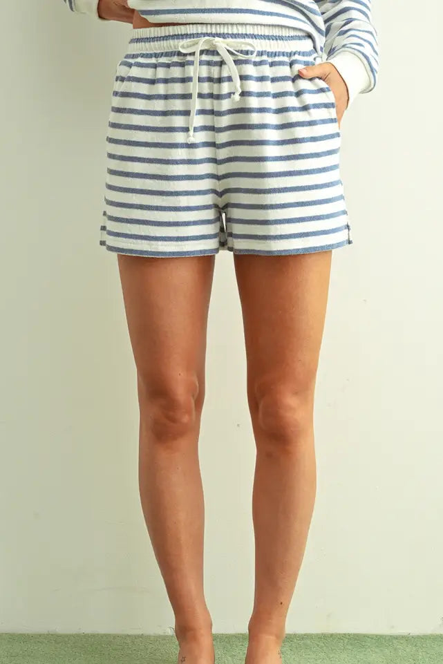 Striped Relax Terry Cloth Short