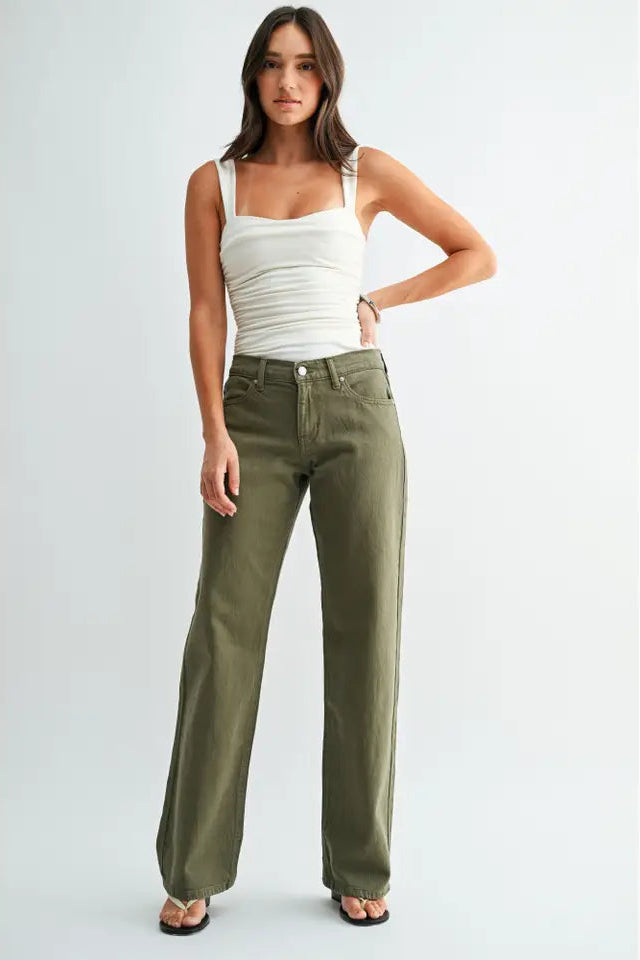 Low Rise Relaxed Straight Leg Jean