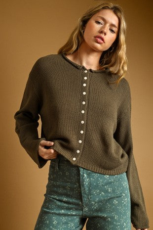 Knit Roll Cardigan