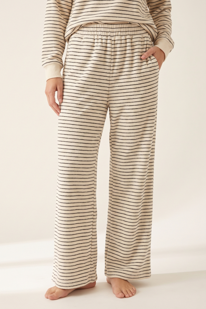 Striped Relax Terry Cloth Pant