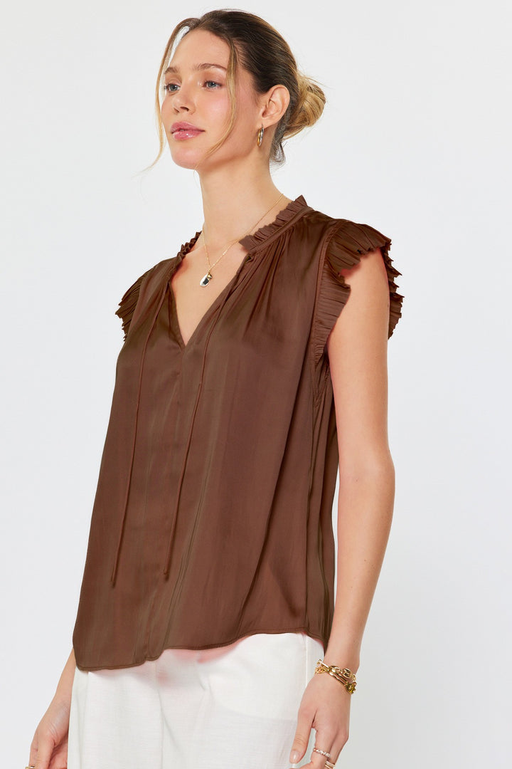 Short Sleeve Flutter Top