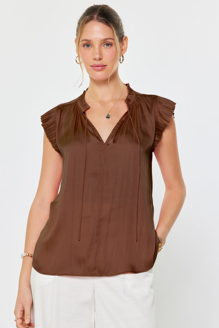 Short Sleeve Flutter Top