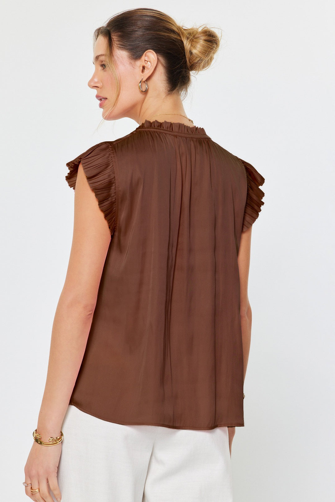 Short Sleeve Flutter Top