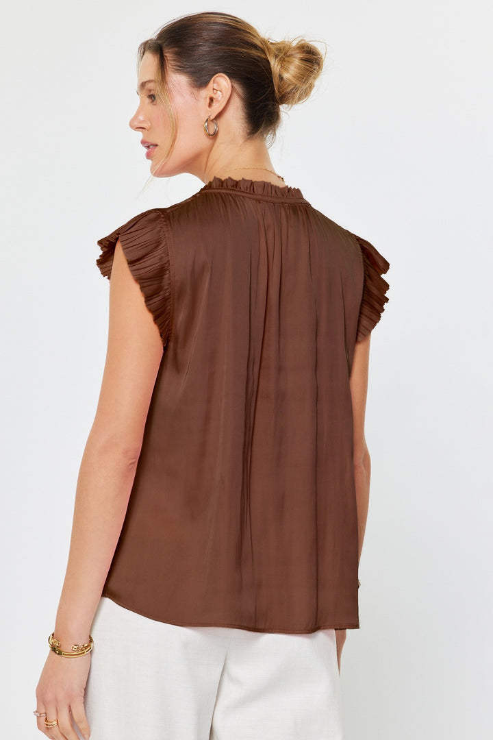 Short Sleeve Flutter Top