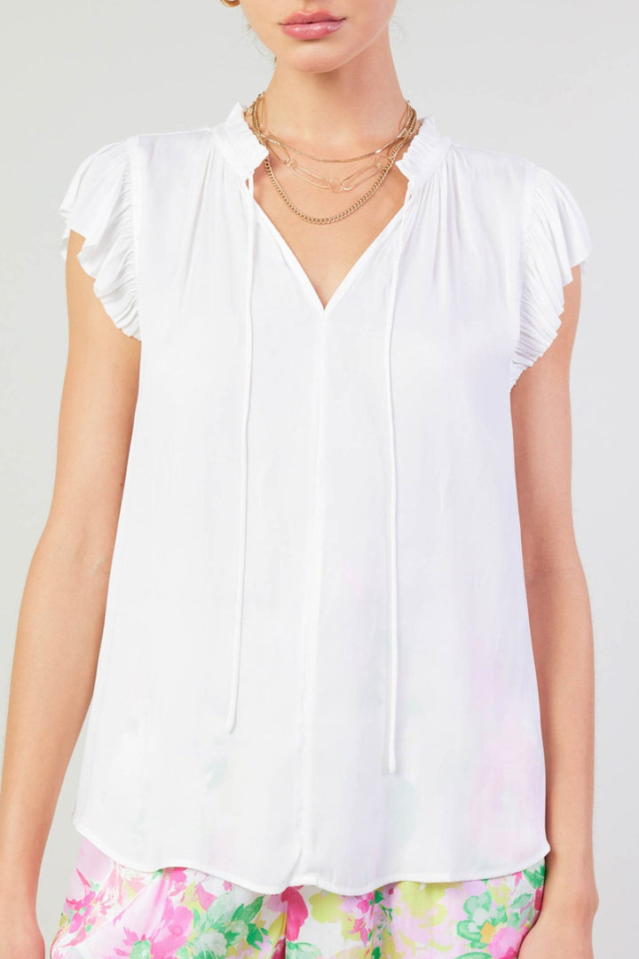 Short Sleeve Flutter Top