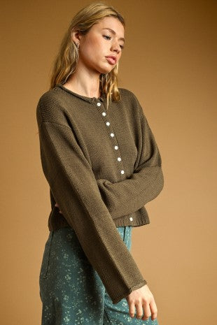 Knit Roll Cardigan