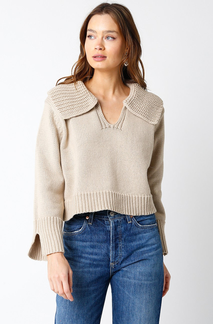 Notch-Neck Sweater