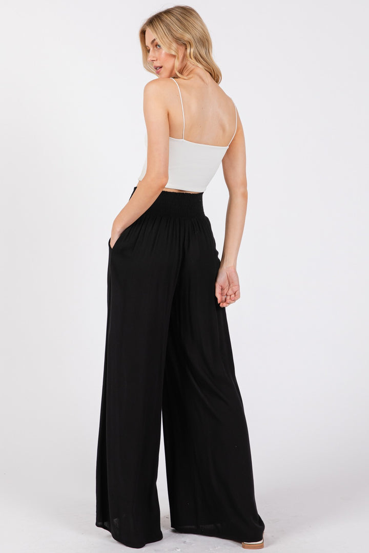 Tina Smocked Waist Wide Leg Pant