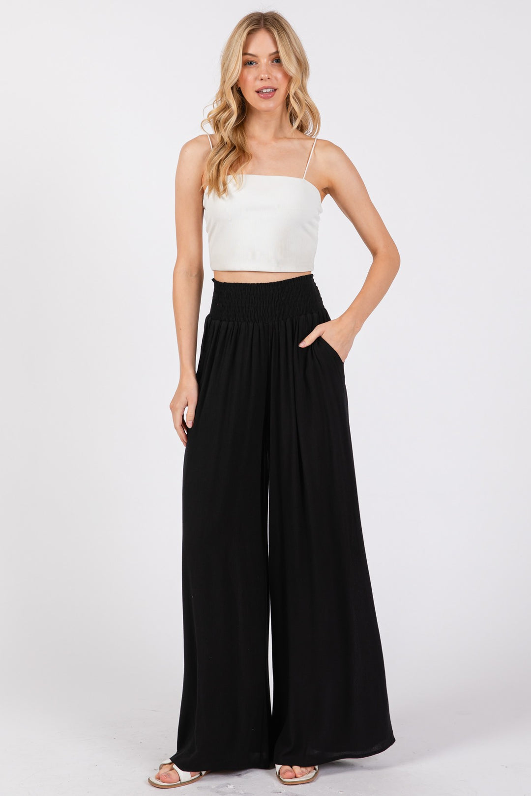 Tina Smocked Waist Wide Leg Pant