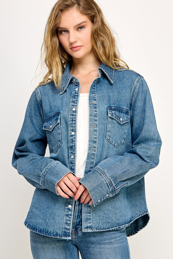 Western Denim Button Down