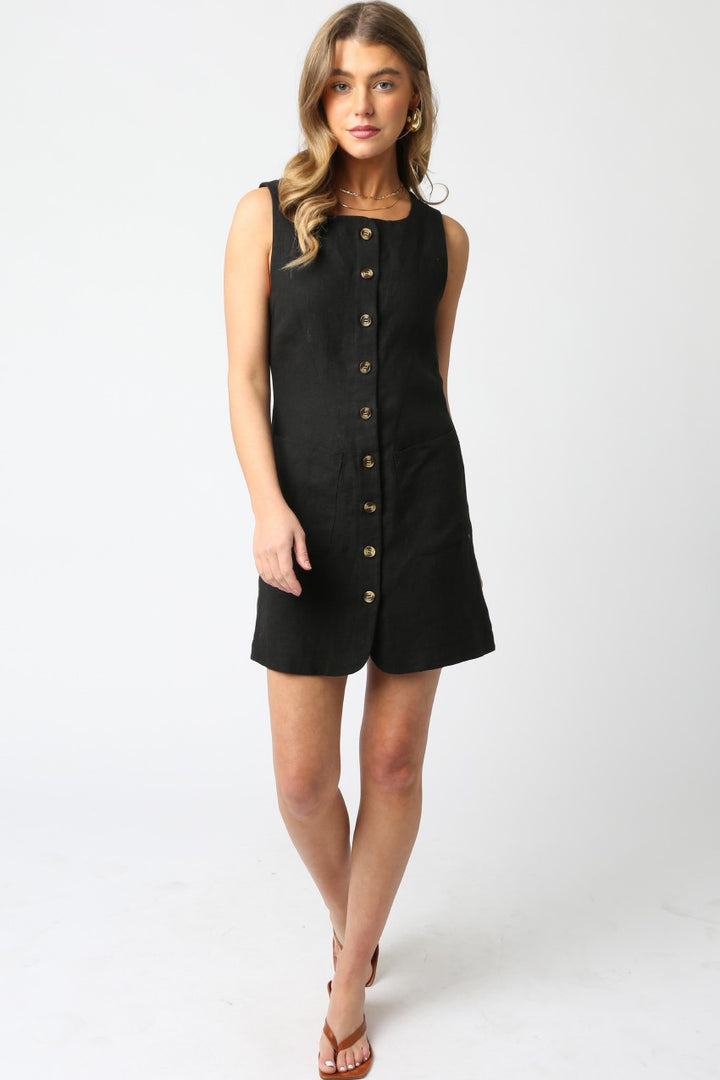 Linen Button Dress