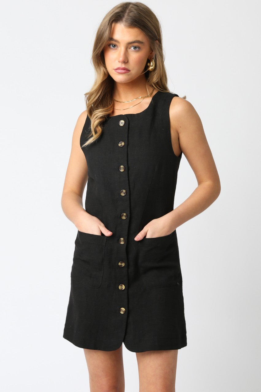 Linen Button Dress