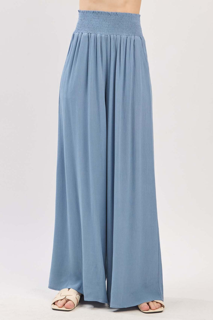 Tina Smocked Waist Wide Leg Pant
