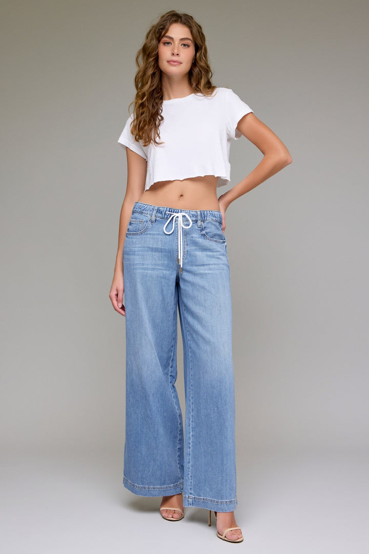 Sophia Drawstring Wide Leg Jean