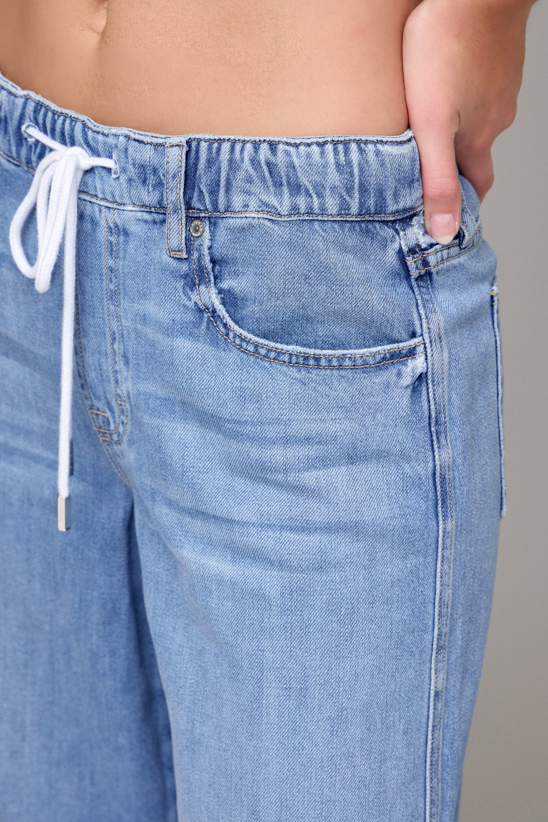 Sophia Drawstring Wide Leg Jean