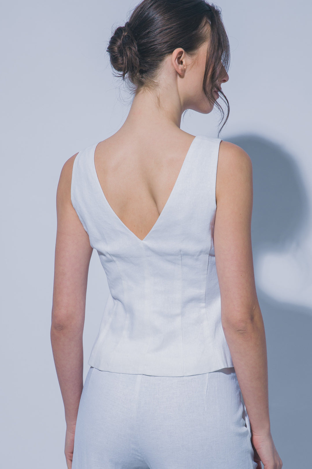 Hallie Linen Button Vest