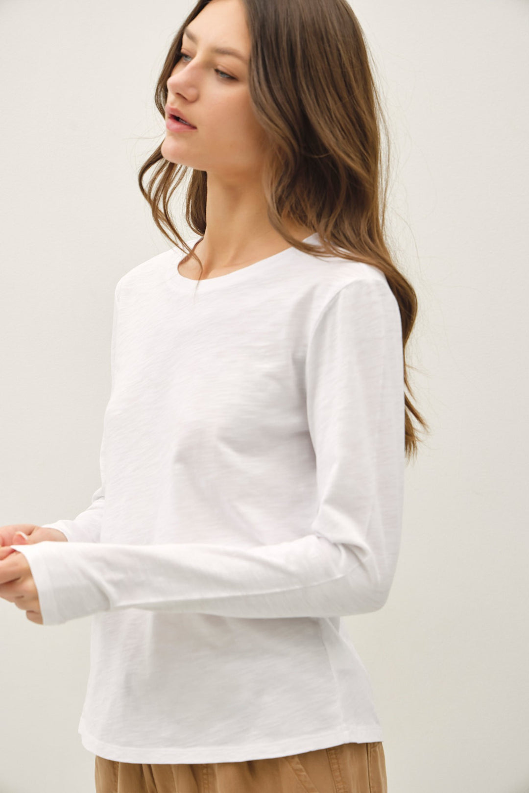 Cotton Slub Long Sleeve Tee