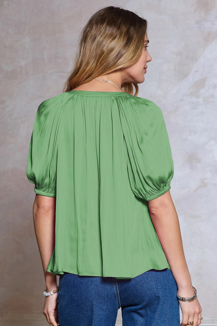 Relaxed Fit Silky Blouse