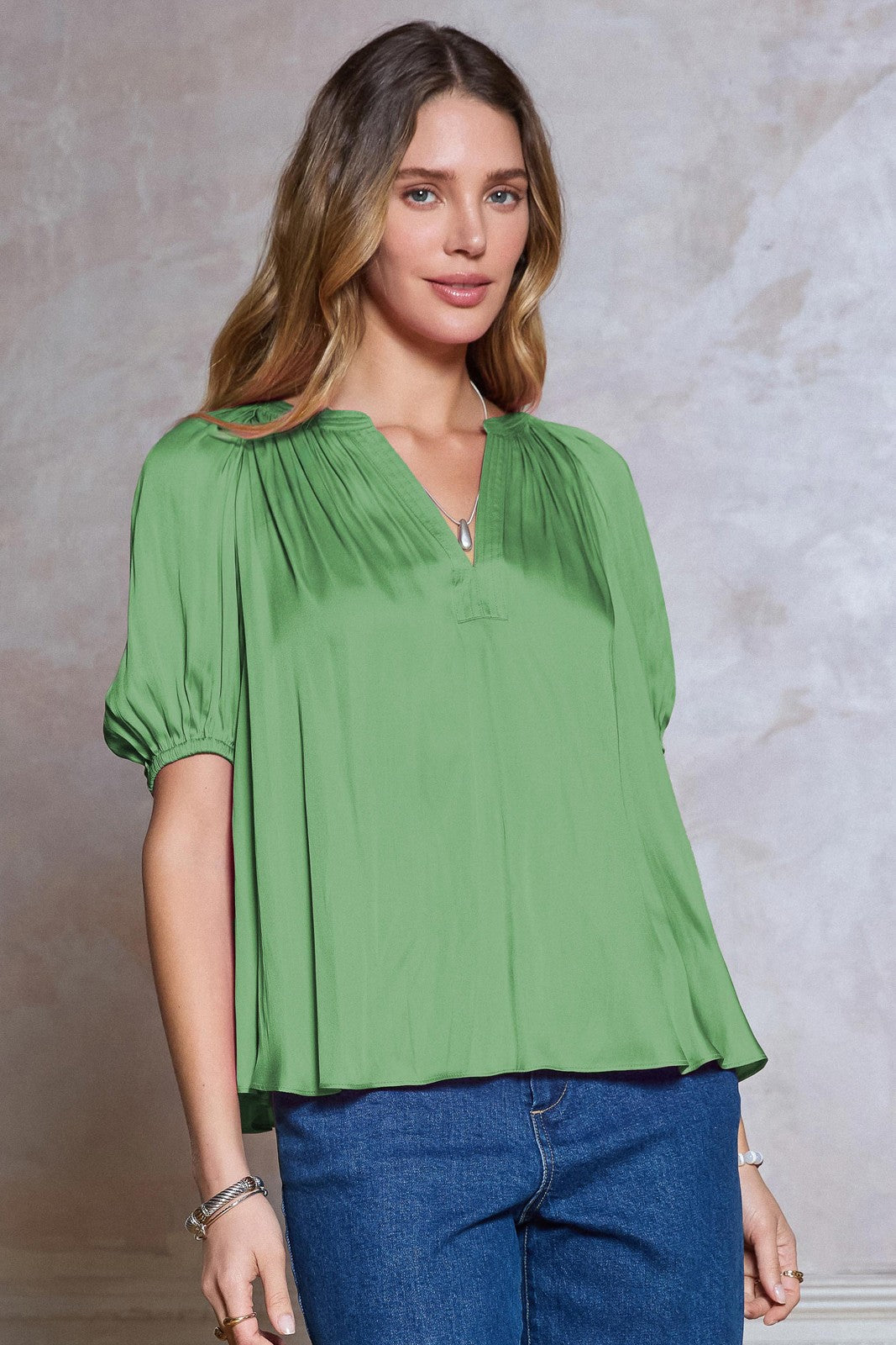 Relaxed Fit Silky Blouse