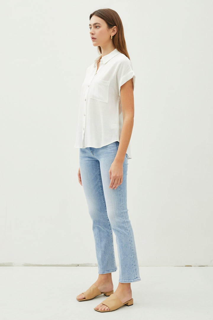 Cuffed Short Sleeve Button Up