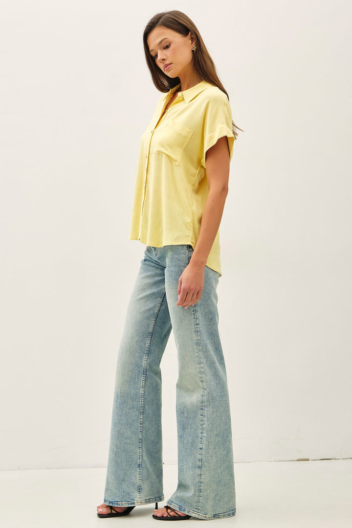 Cuffed Short Sleeve Button Up