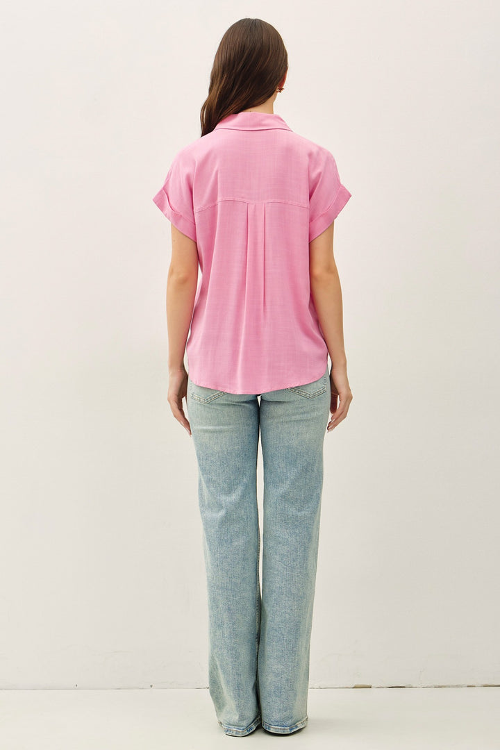 Cuffed Short Sleeve Button Up