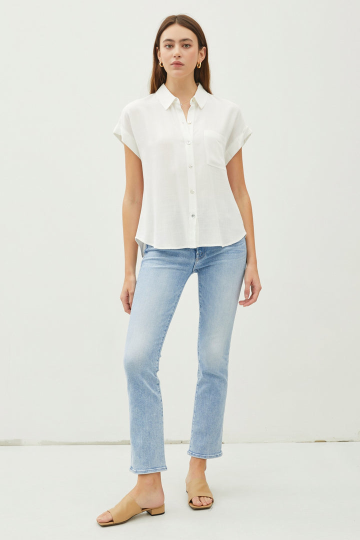 Cuffed Short Sleeve Button Up