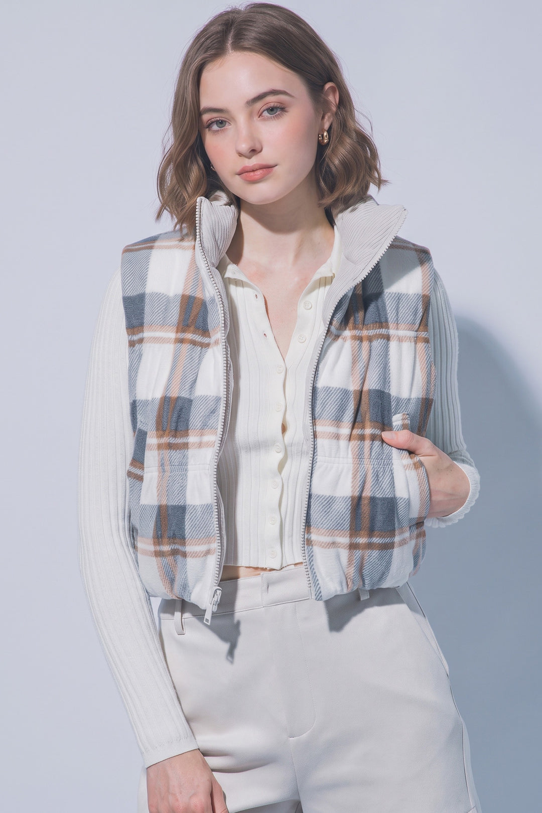 Corduroy Reversible Puffer Vest