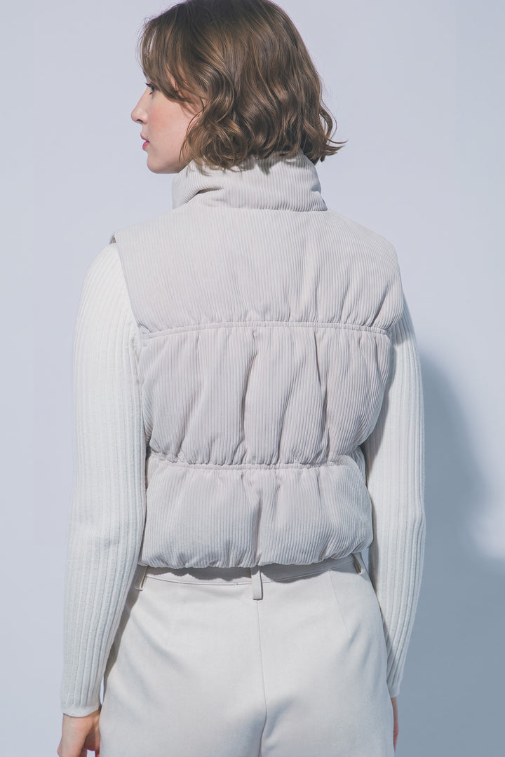 Corduroy Reversible Puffer Vest