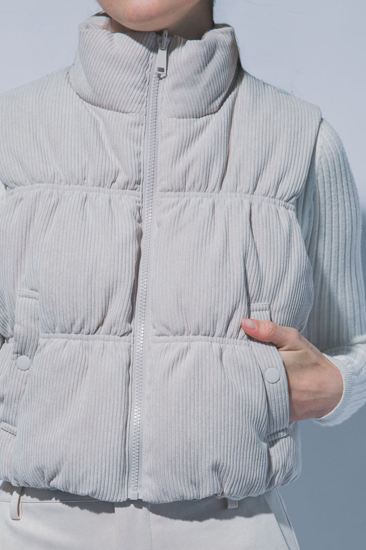 Corduroy Reversible Puffer Vest