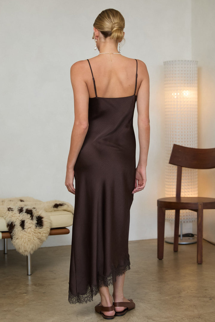 Astrid Satin Lace Cami Dress