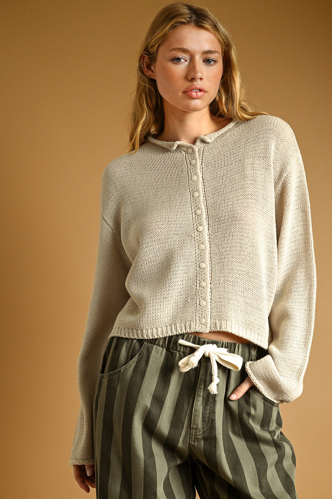 Knit Roll Cardigan