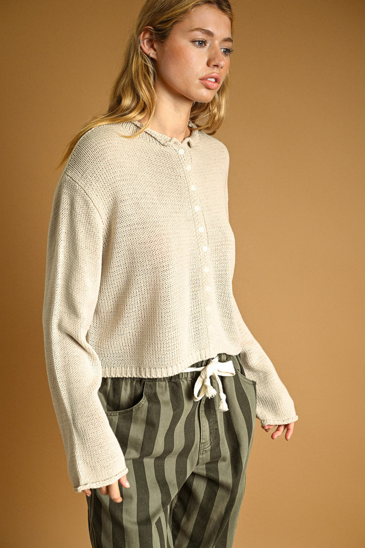 Knit Roll Cardigan