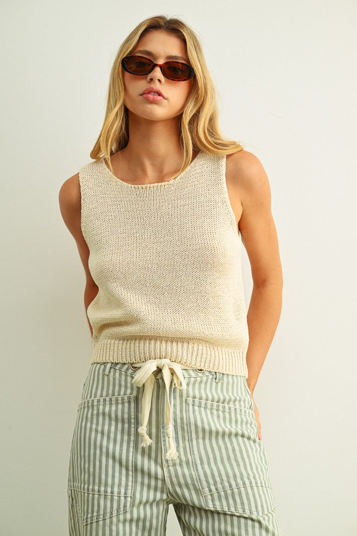 Sleeveless Roundneck Knit Top