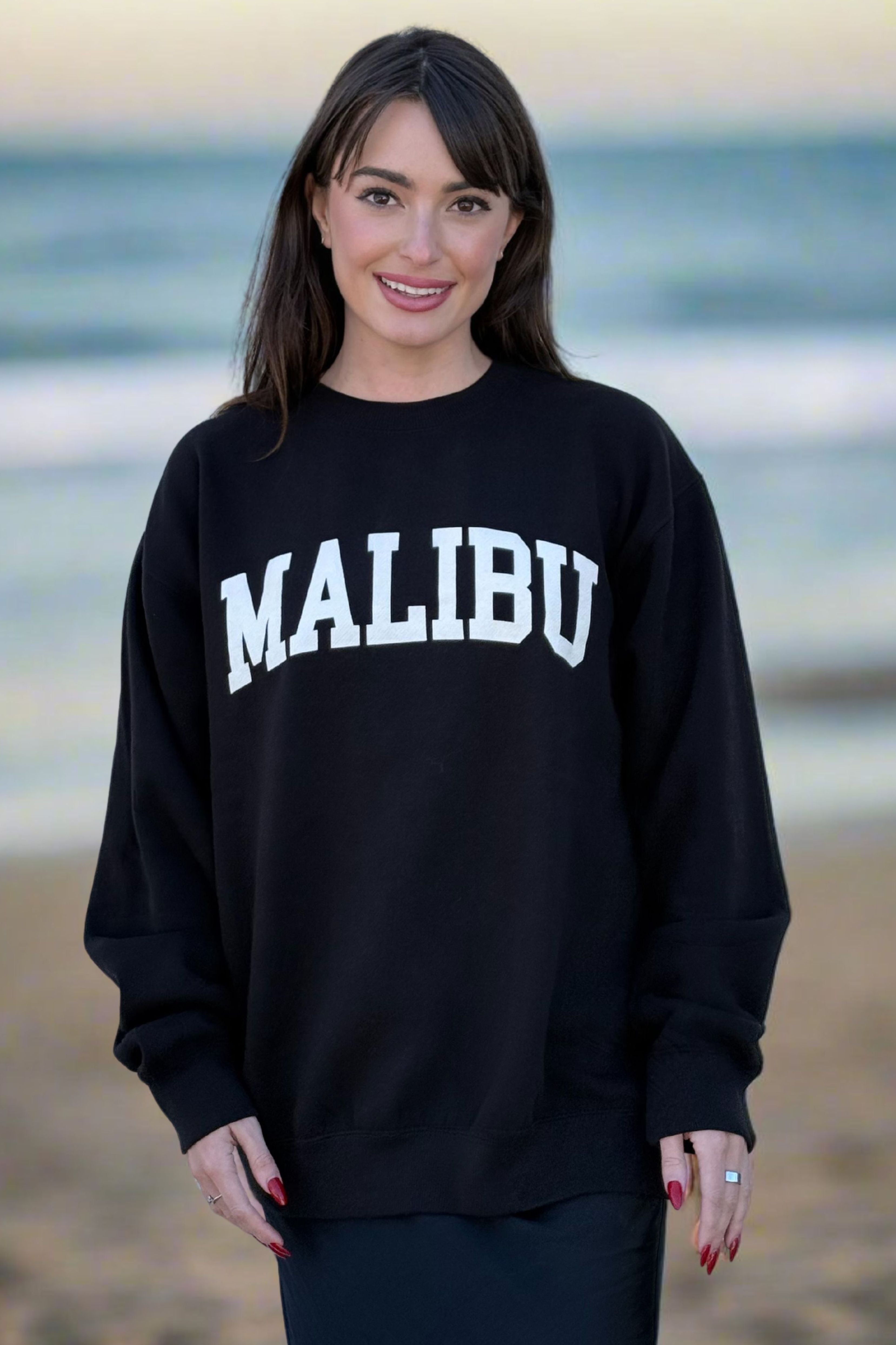 Crew neck black sweatshirt hotsell