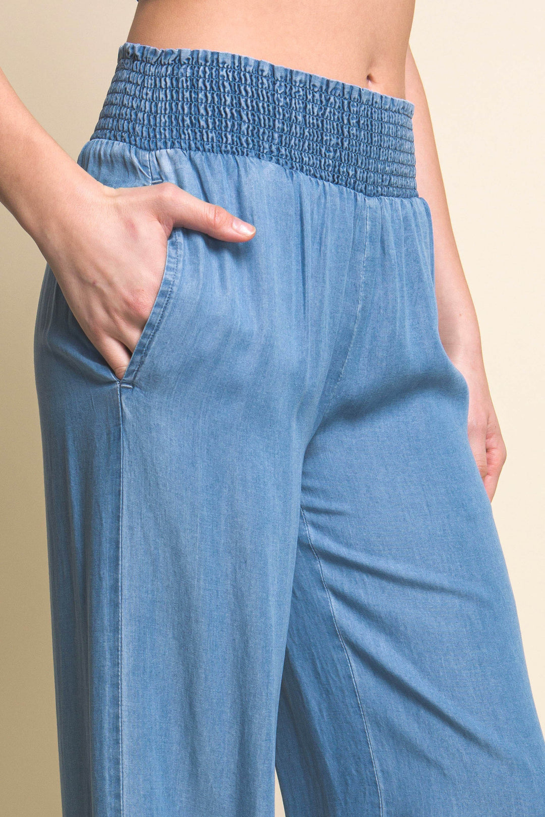 High Waisted Smocked Waist Pants