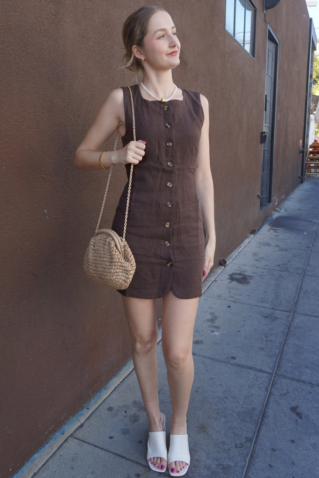 Linen Button Dress