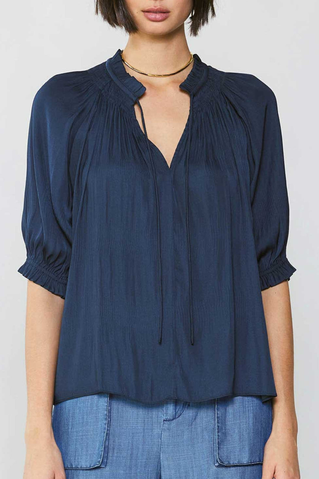 Silky Quarter Sleeve Top