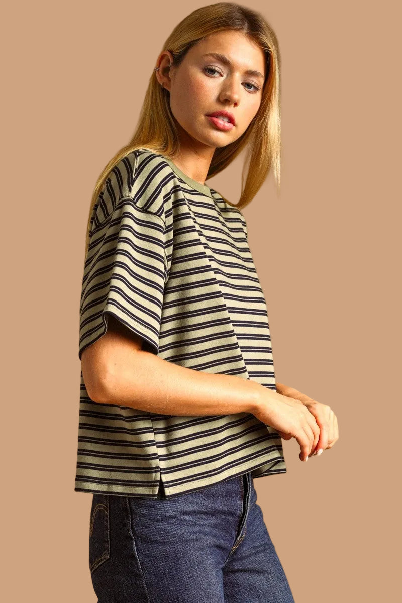 Jenna Double Striped Tee