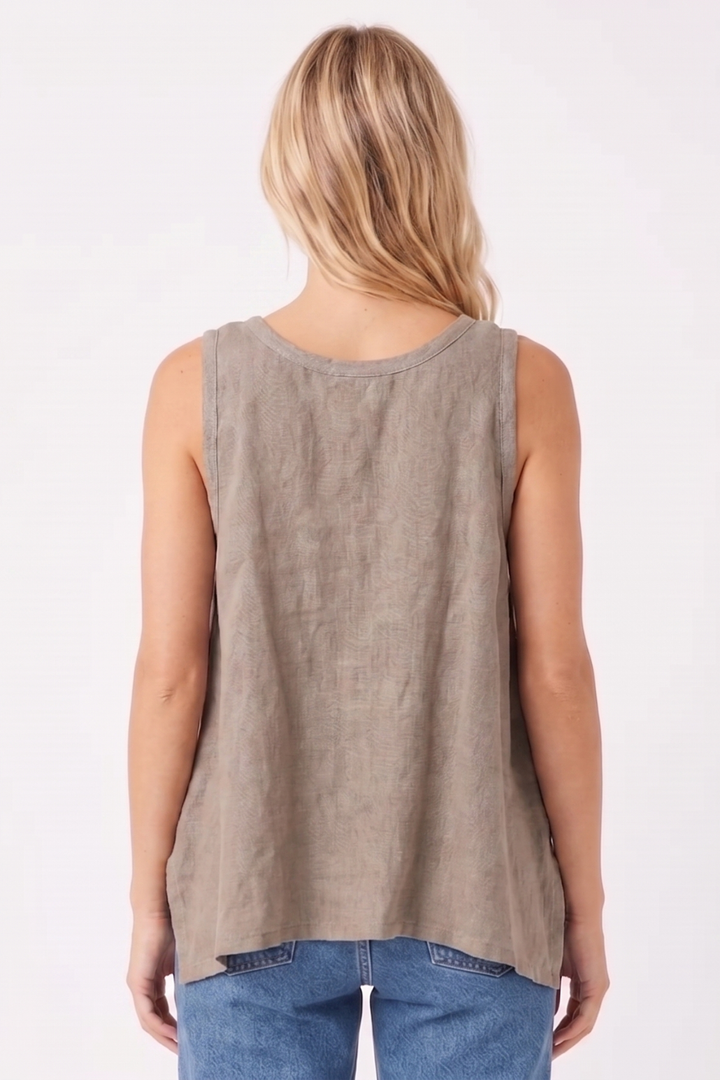 Susan Sleeveless Linen Tank