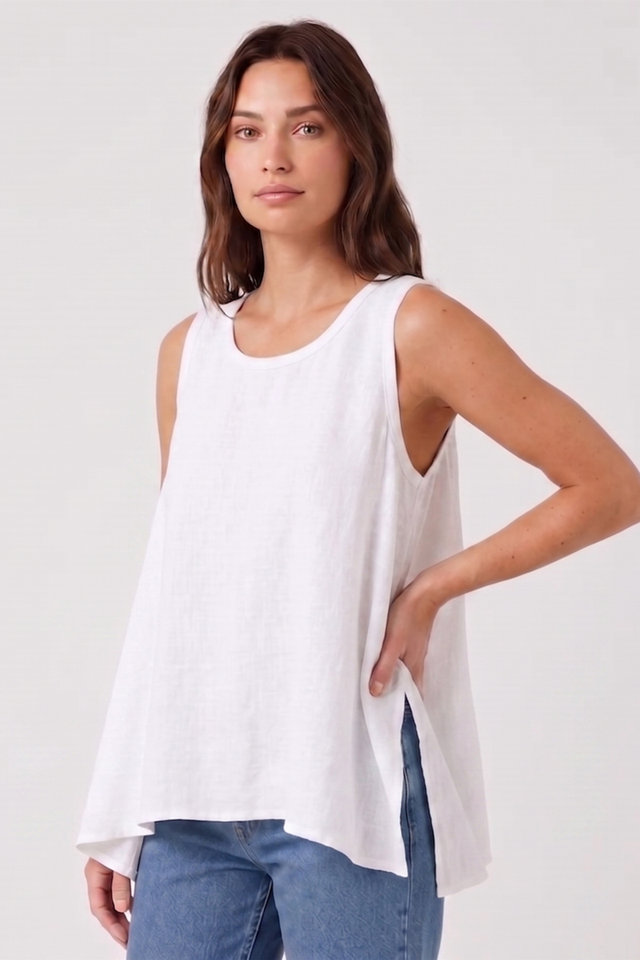 Susan Sleeveless Linen Tank