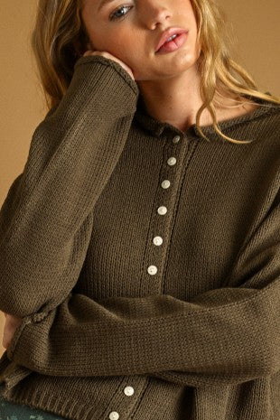 Knit Roll Cardigan