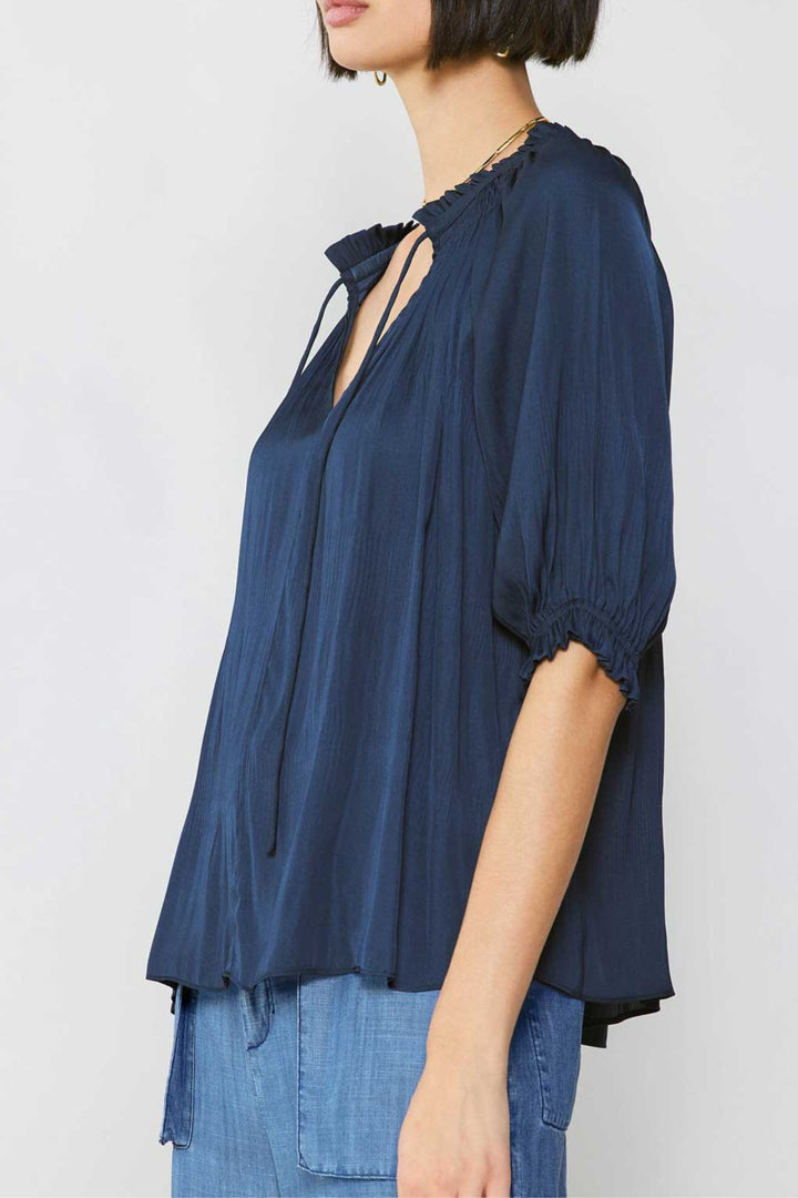 Silky Quarter Sleeve Top