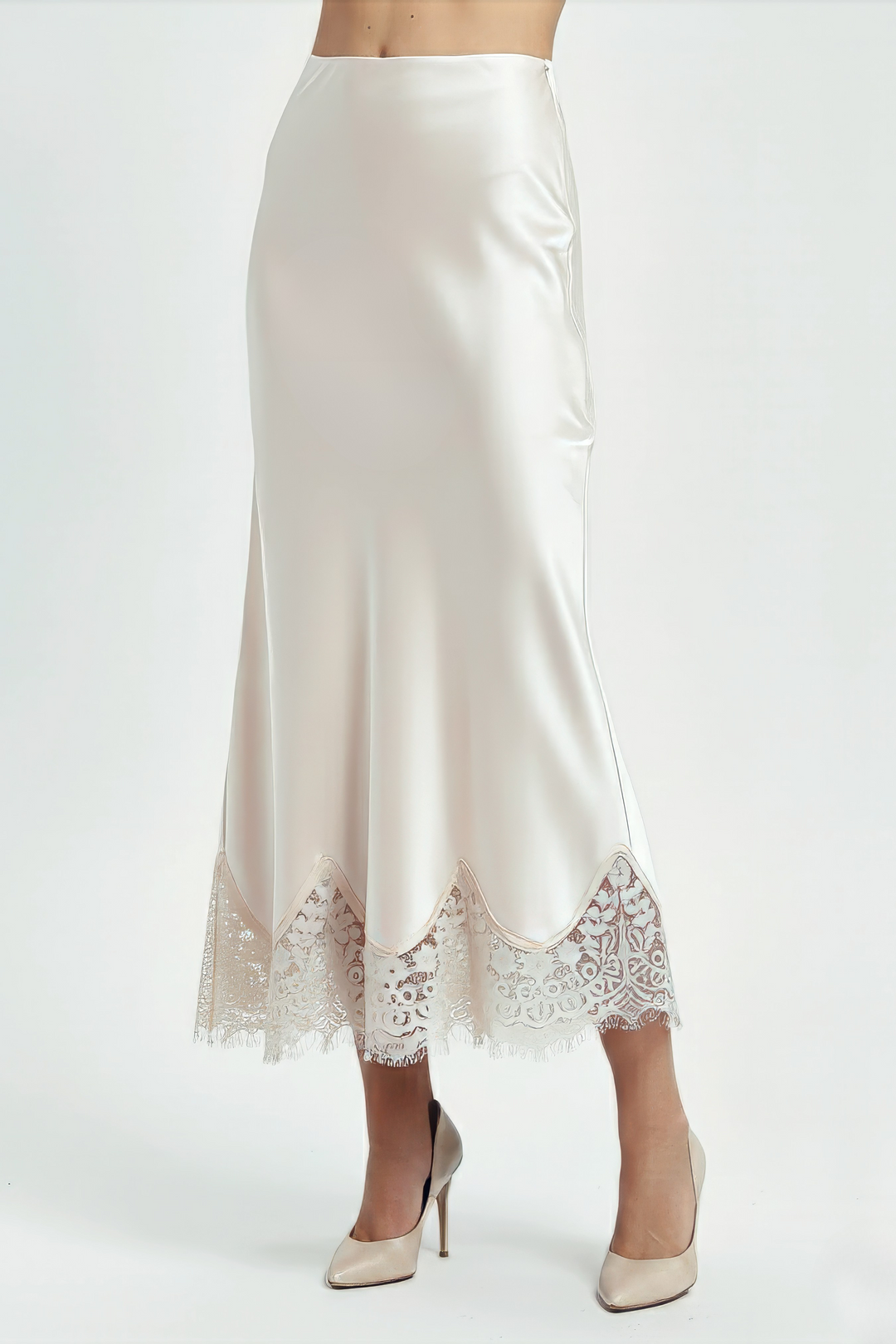 Fiona Silk Long Lace Skirt