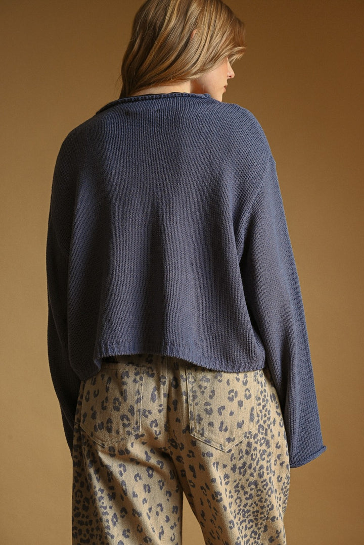 Knit Roll Cardigan