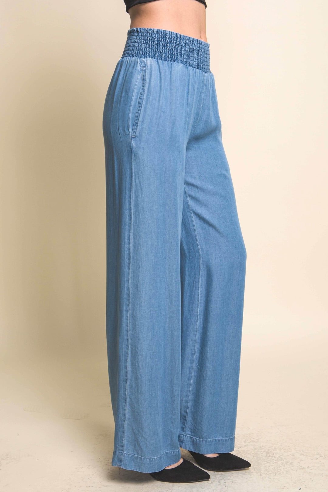 High Waisted Smocked Waist Pants