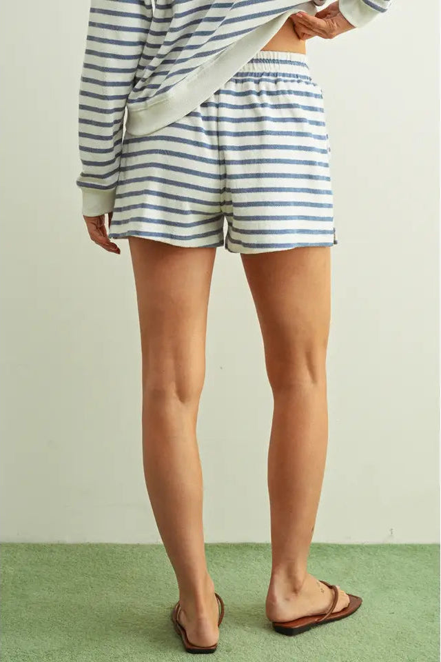 Striped Relax Terry Cloth Short